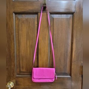 Kate Spade Vibrant Pink Crossbody Bag W 8.5 L 5.5 D .5